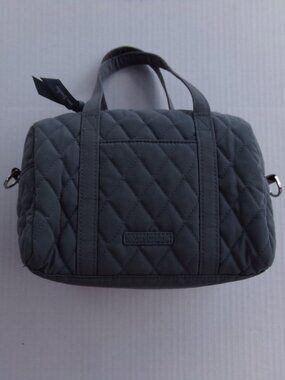 Vera Bradley Quilted Makeup Cosmetic Case Cross Shoulder Bag Purse Travel Gray